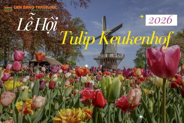 Lễ Hội Hoa Tulip Keukenhof Rực Rỡ 2026: Tour Châu Âu 10 Ngày – Hà Lan, Pháp, Đức, Bỉ